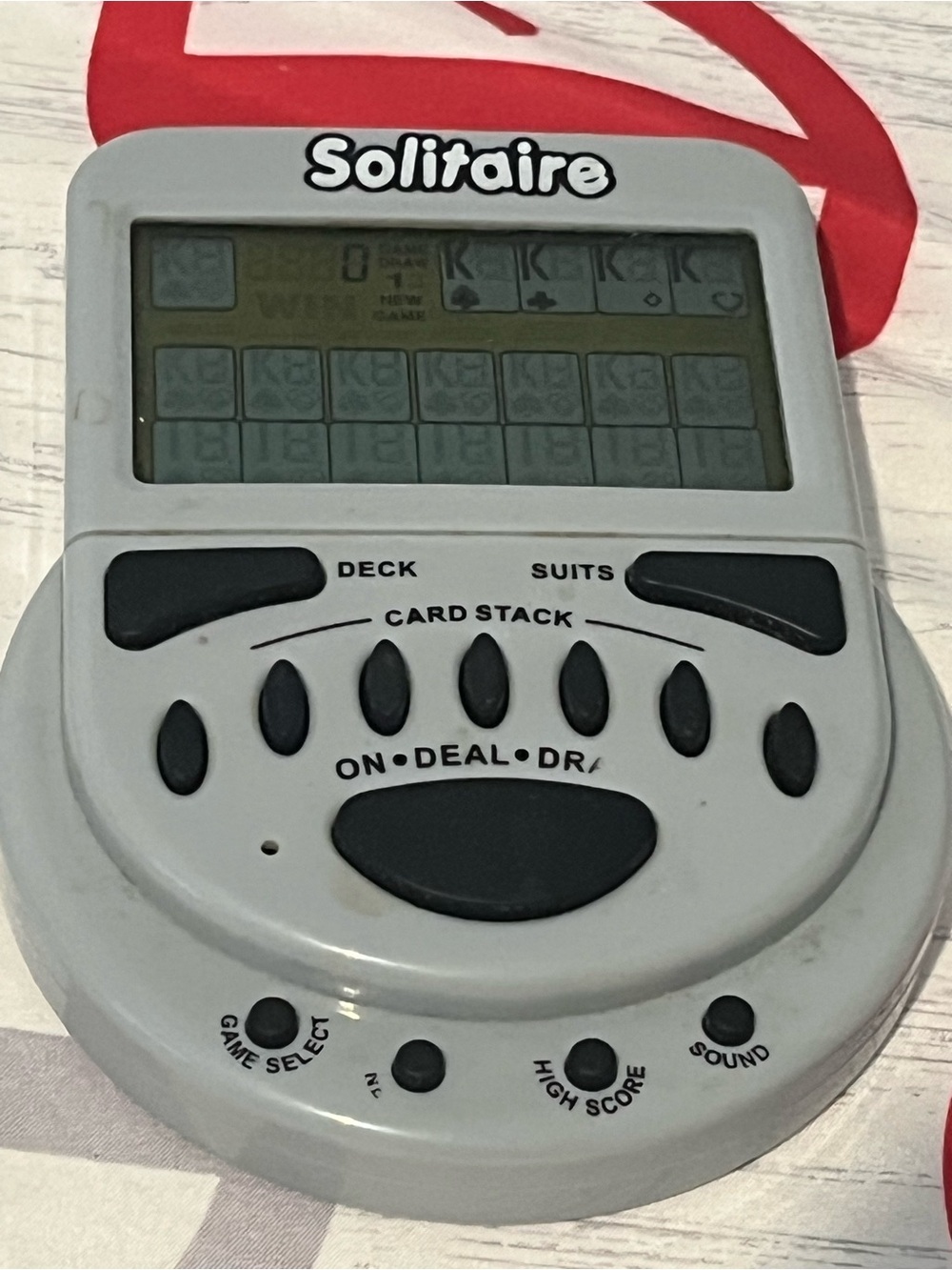 Big Mega Screen Solitaire 77803 Classic Electronic Handheld Game Tested Works
